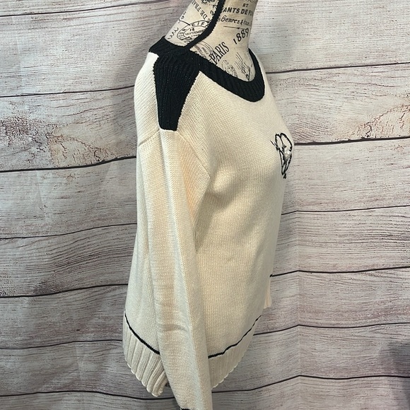 Elaris Sweater Embroidered Flower with Pearls Size Small - Picture 4 of 6